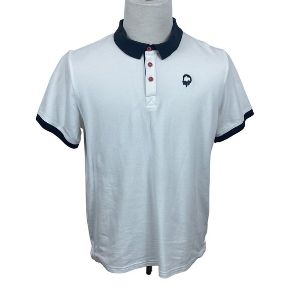 Outdoor Afro Men's Classic Fit Button Up White Polo Shirt Sz L - NWT - Picture 1 of 9